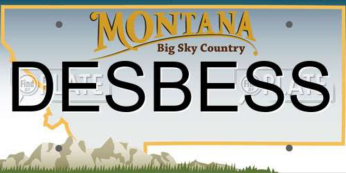 DESBESS Montana License Plate