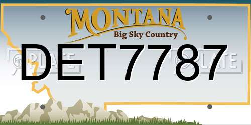 DET7787 Montana License Plate
