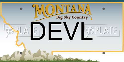 DEVL Montana License Plate