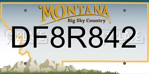 DF8R842 Montana License Plate