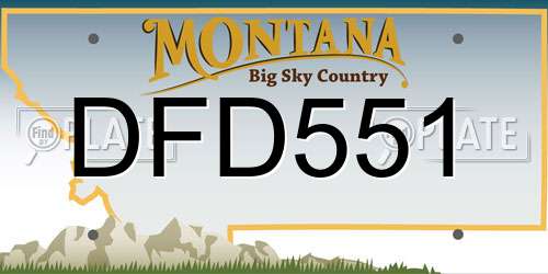 DFD551 Montana License Plate