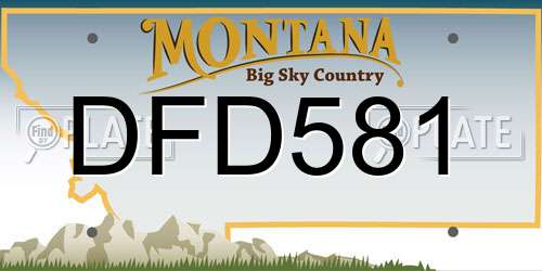 DFD581 Montana License Plate