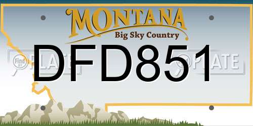 DFD851 Montana License Plate