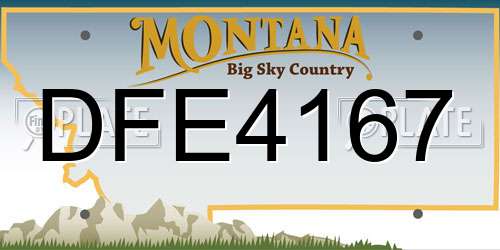 DFE4167 Montana License Plate