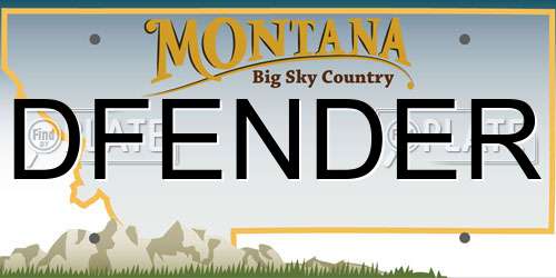 DFENDER Montana License Plate