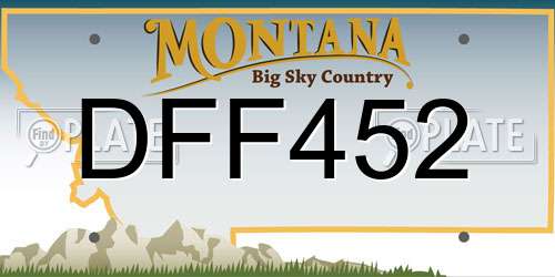 DFF452 Montana License Plate