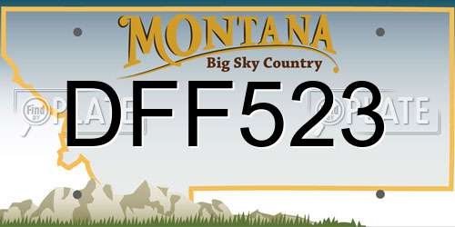 DFF523 Montana License Plate