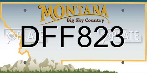 DFF823 Montana License Plate