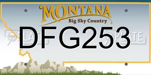 DFG253 Montana License Plate