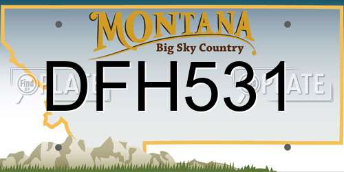 DFH531 Montana License Plate