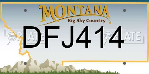 DFJ414 Montana License Plate