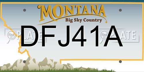 DFJ41A Montana License Plate