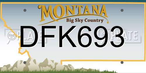 DFK693 Montana License Plate