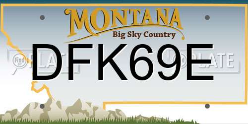 DFK69E Montana License Plate