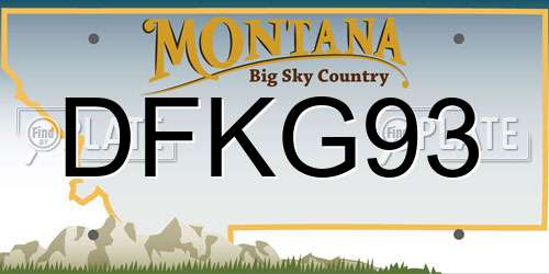 DFKG93 Montana License Plate