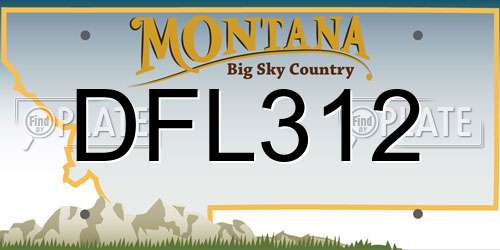 DFL312 Montana License Plate