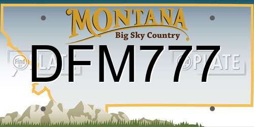 DFM777 Montana License Plate