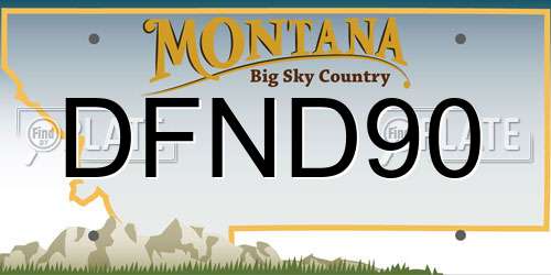 DFND90 Montana License Plate