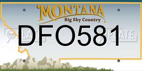 DFO581 Montana License Plate