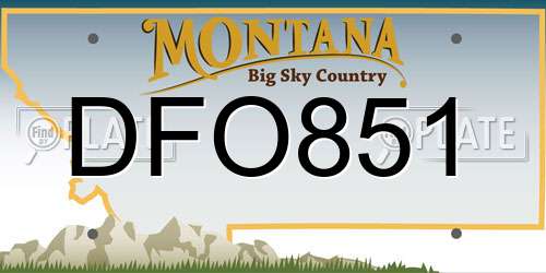 DFO851 Montana License Plate