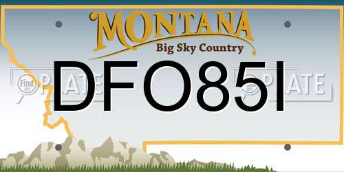 DFO85I Montana License Plate