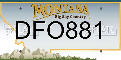 DFO881 Montana License Plate