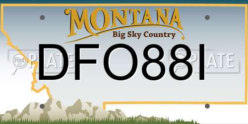 DFO88I Montana License Plate