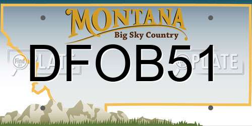 DFOB51 Montana License Plate
