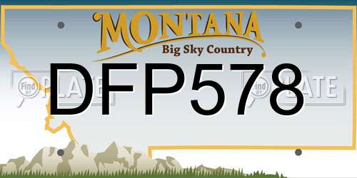 DFP578 Montana License Plate