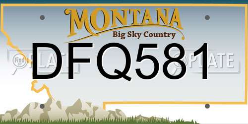 DFQ581 Montana License Plate