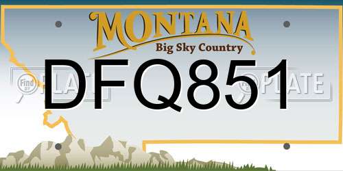 DFQ851 Montana License Plate