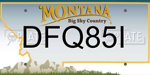 DFQ85I Montana License Plate