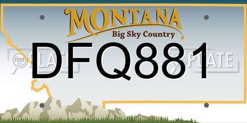 DFQ881 Montana License Plate