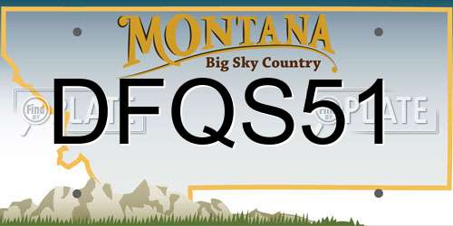 DFQS51 Montana License Plate
