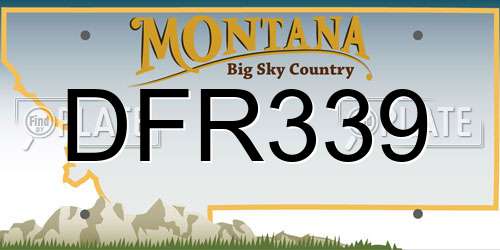 DFR339 Montana License Plate