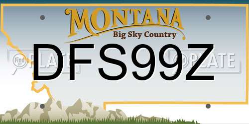 DFS99Z Montana License Plate