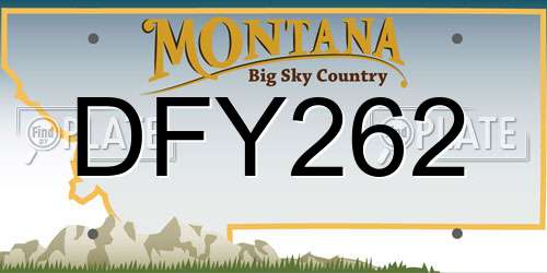 DFY262 Montana License Plate