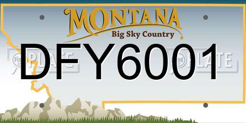 DFY6001 Montana License Plate