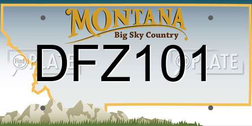 DFZ101 Montana License Plate