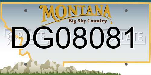 DG08081 Montana License Plate