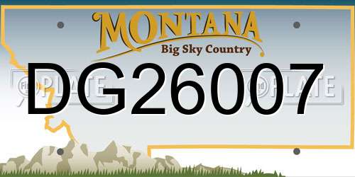 DG26007 Montana License Plate