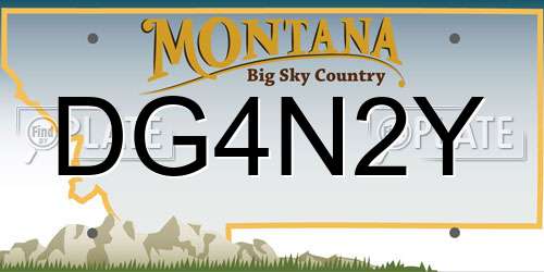DG4N2Y Montana License Plate