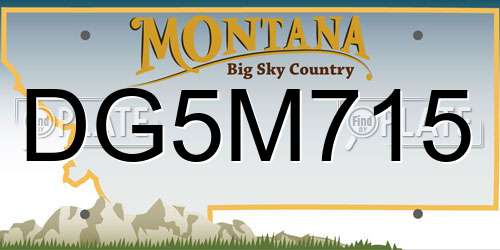 DG5M715 Montana License Plate