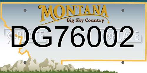 DG76002 Montana License Plate