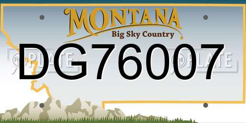DG76007 Montana License Plate