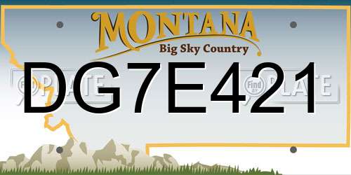 DG7E421 Montana License Plate