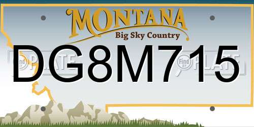 DG8M715 Montana License Plate