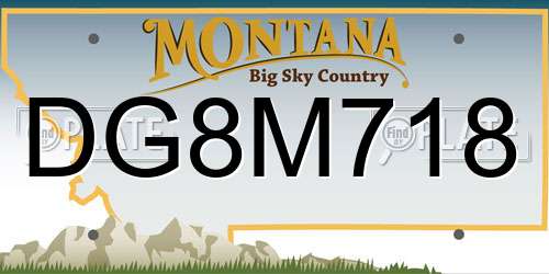 DG8M718 Montana License Plate