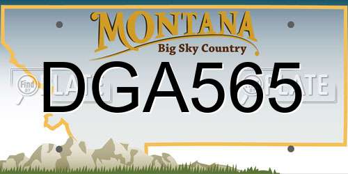 DGA565 Montana License Plate