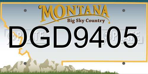 DGD9405 Montana License Plate
